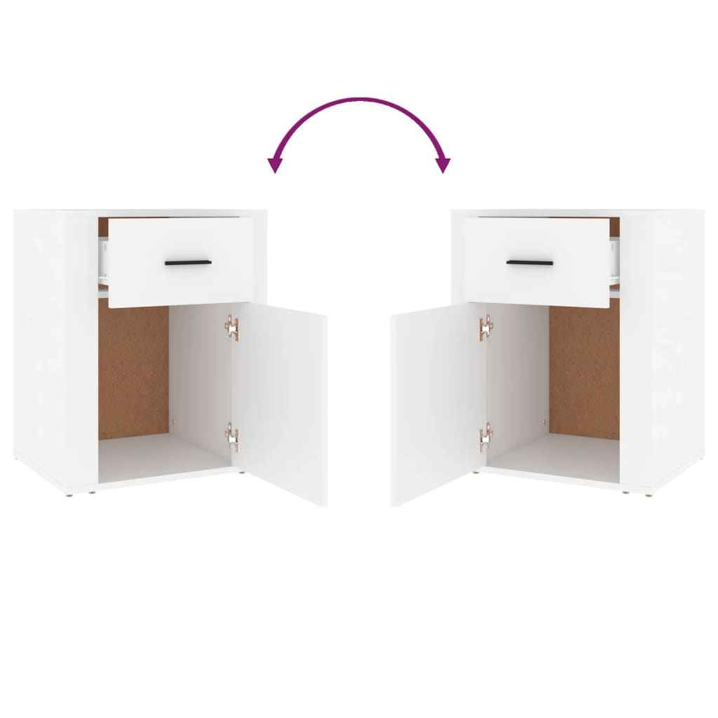 Nachttisch Weiß 50x36x60 cm Holzwerkstoff