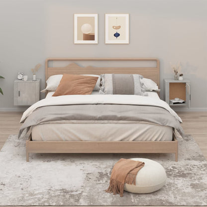 Wand-Nachttische 2 Stk. Betongrau 50x30x47 cm