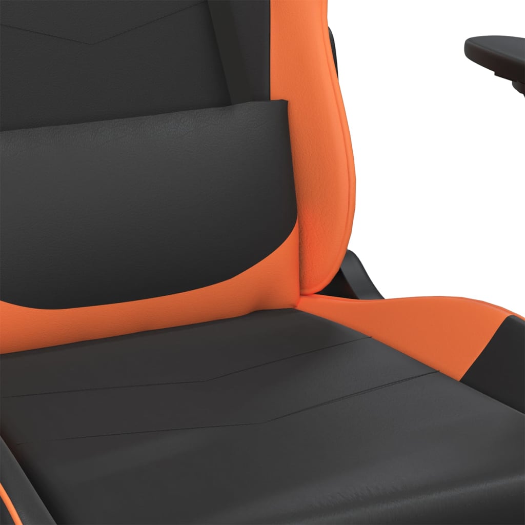 Gaming-Stuhl Schwarz und Orange Kunstleder