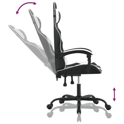 Gaming-Stuhl Schwarz und Weiß Kunstleder