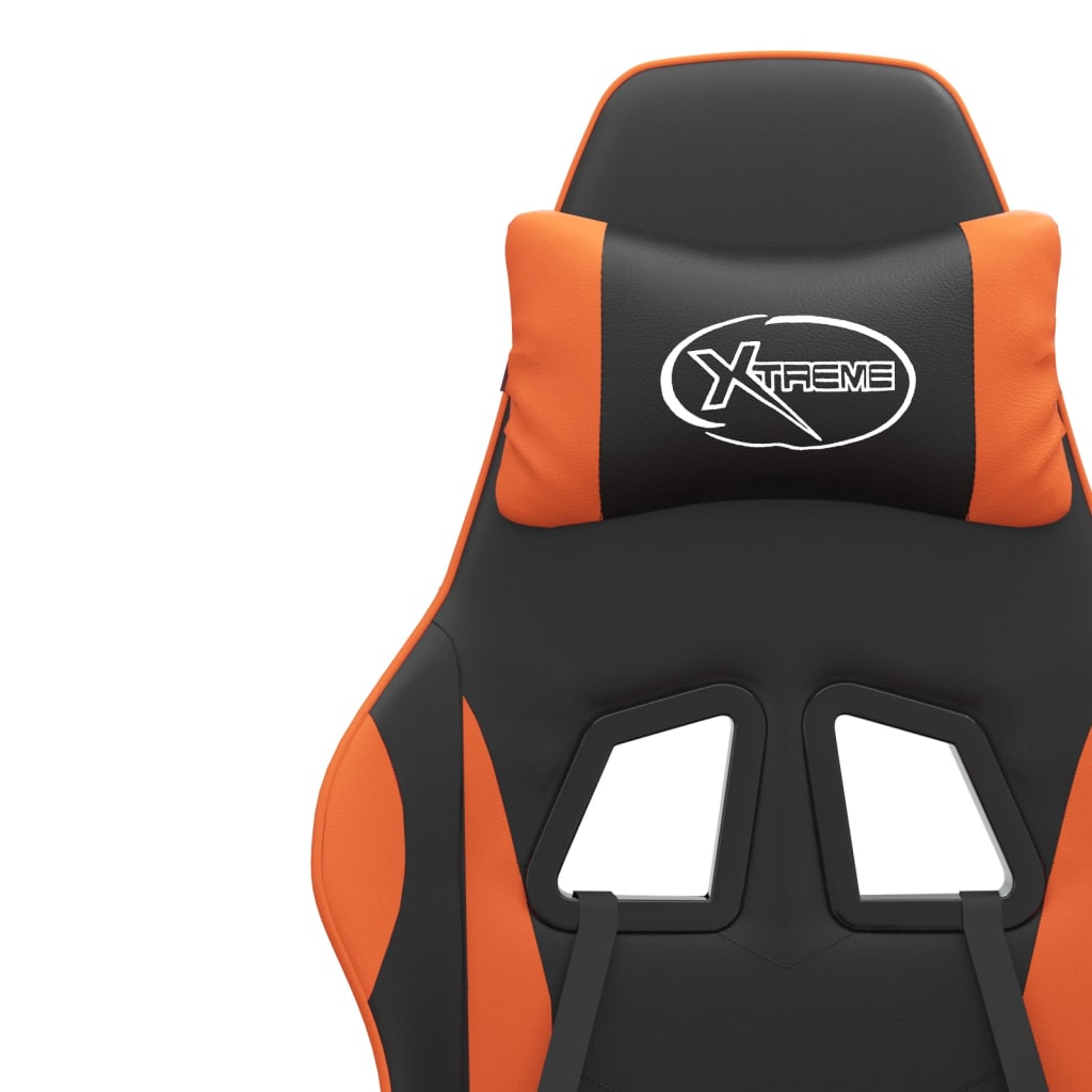 Gaming-Stuhl Schwarz und Orange Kunstleder