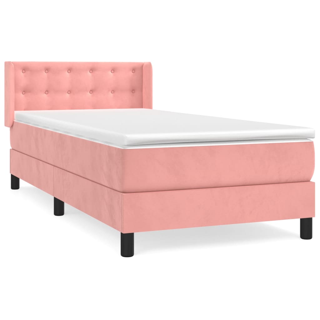 Boxspringbett mit Matratze Rosa 100x200 cm Samt