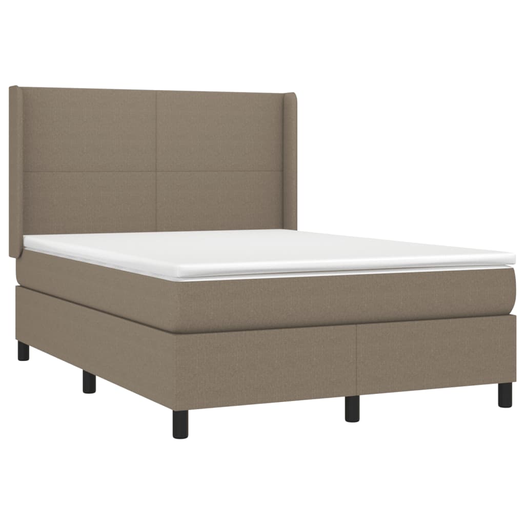 Boxspringbett mit Matratze Taupe 140x200 cm Stoff