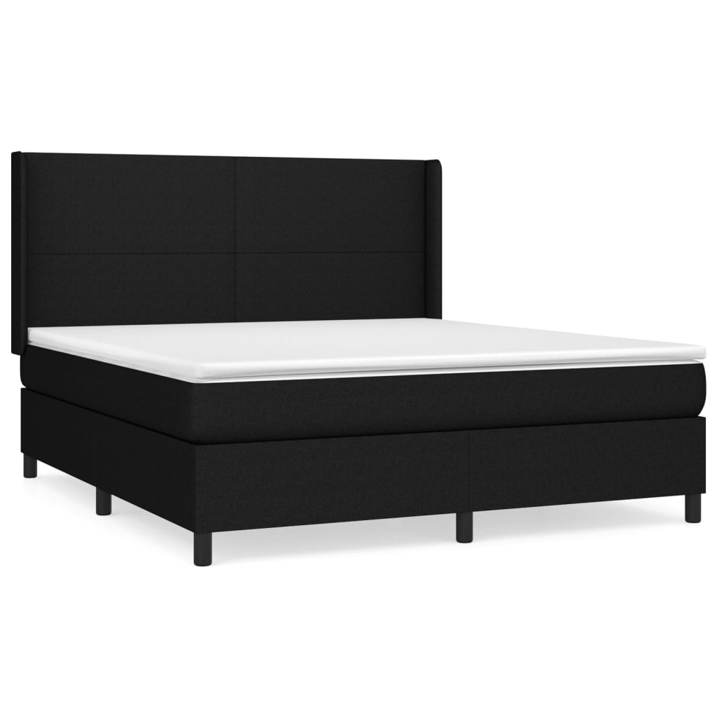 Boxspringbett mit Matratze Schwarz 160x200 cm Stoff