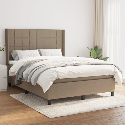 Boxspringbett mit Matratze Taupe 140x190 cm Stoff