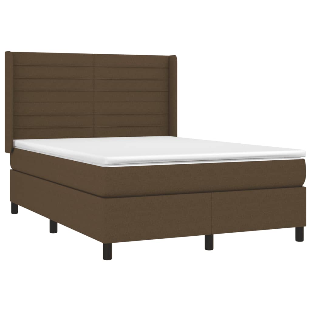 Boxspringbett mit Matratze Dunkelbraun 140x200 cm Stoff