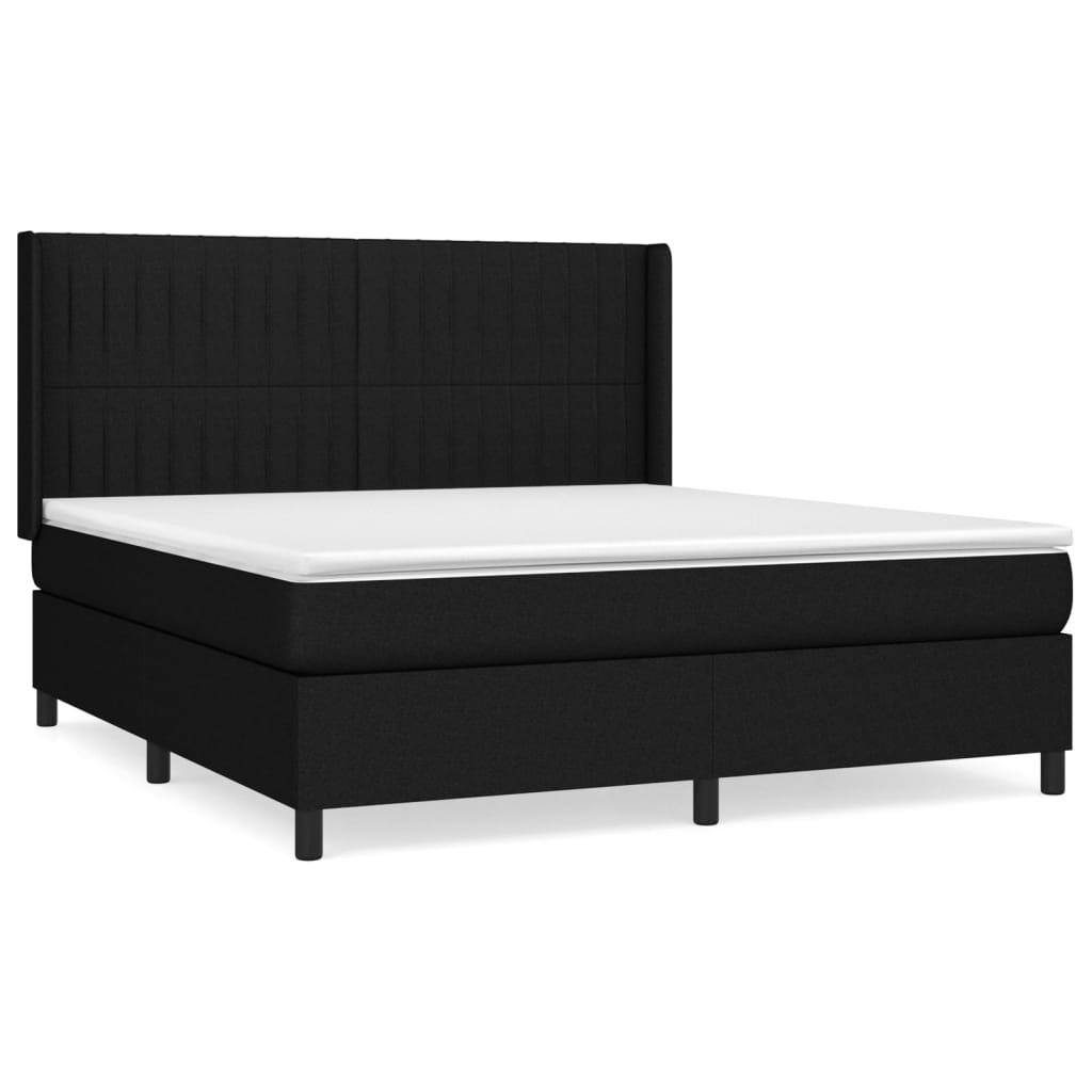 Boxspringbett mit Matratze Schwarz 160x200 cm Stoff