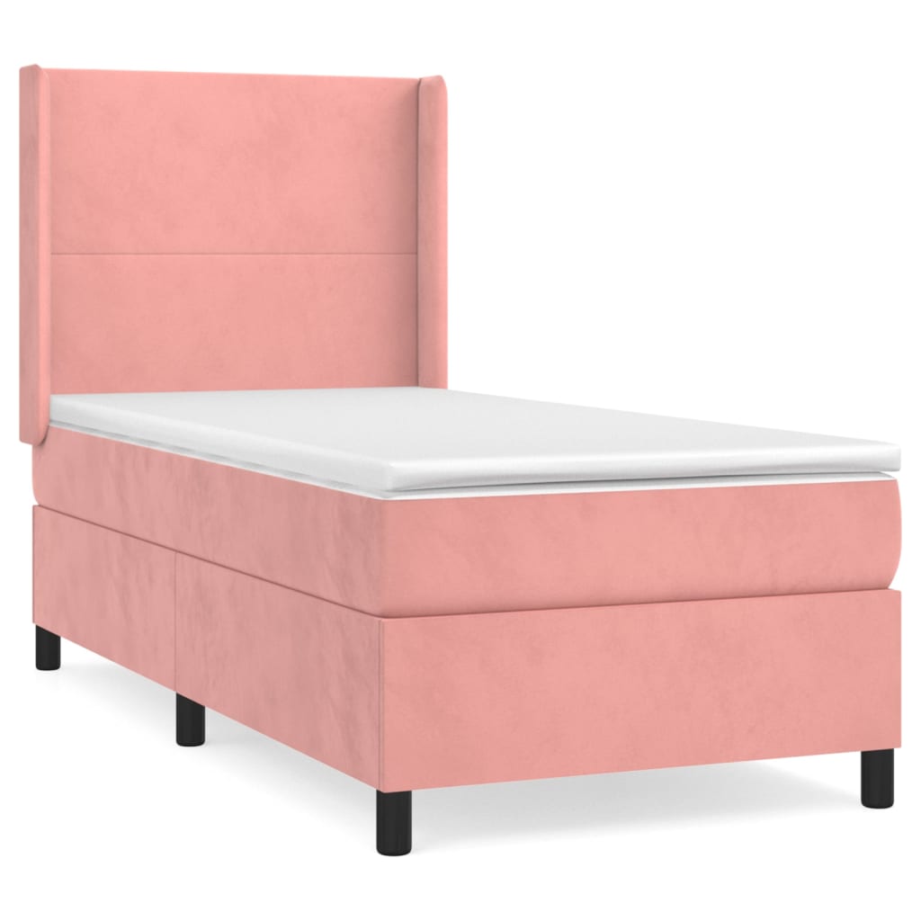 Boxspringbett mit Matratze Rosa 100x200 cm Samt