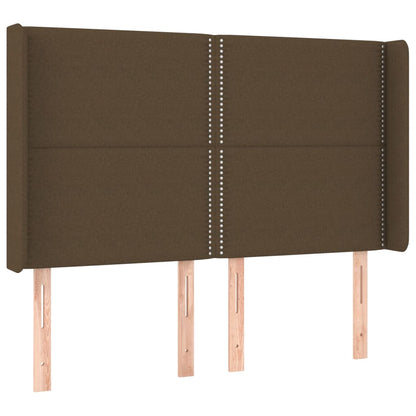 Boxspringbett mit Matratze & LED Dunkelbraun 140x200 cm Stoff