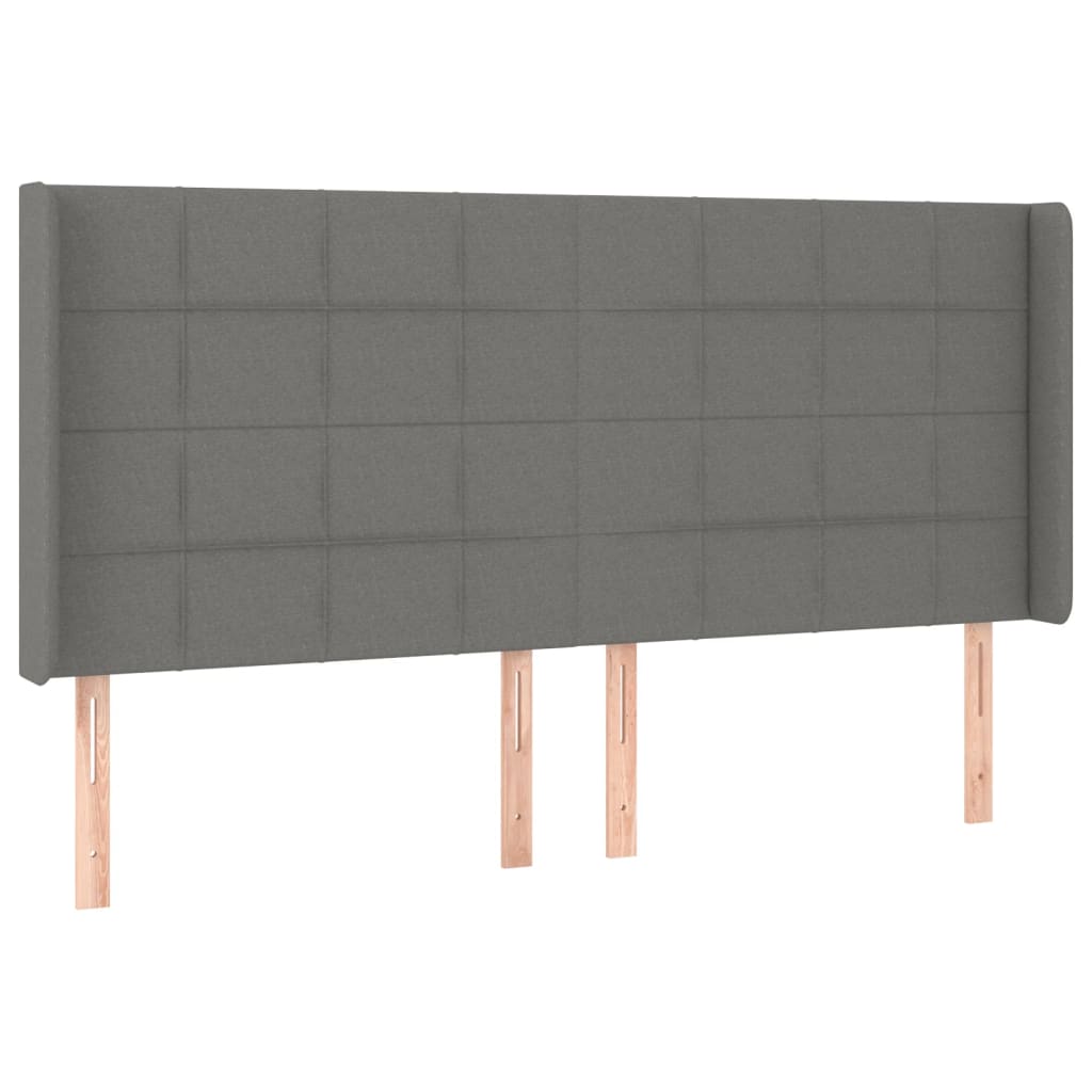 Boxspringbett mit Matratze & LED Dunkelgrau 160x200 cm Stoff