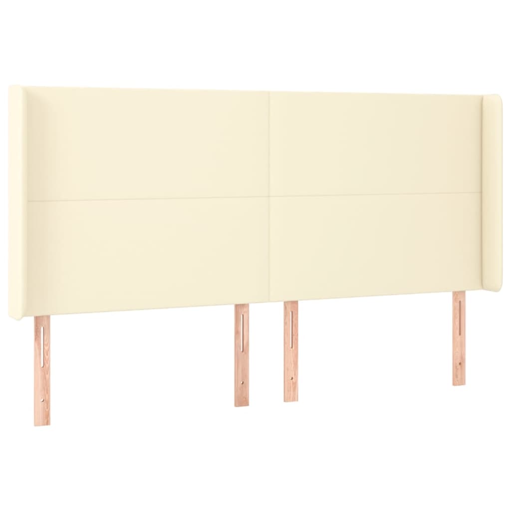 Boxspringbett mit Matratze & LED Creme 200x200 cm Kunstleder
