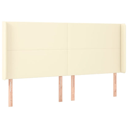 Boxspringbett mit Matratze & LED Creme 200x200 cm Kunstleder