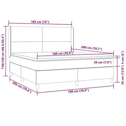 Boxspringbett mit Matratze & LED Dunkelgrün 180x200 cm Samt