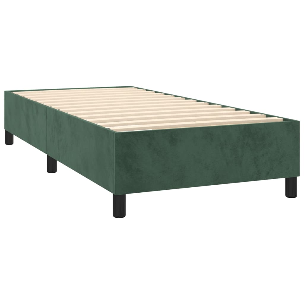 Boxspringbett mit Matratze & LED Dunkelgrün 100x200 cm Samt