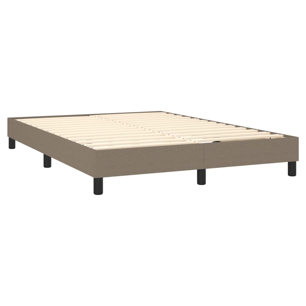 Boxspringbett mit Matratze & LED Taupe 140x190 cm Stoff