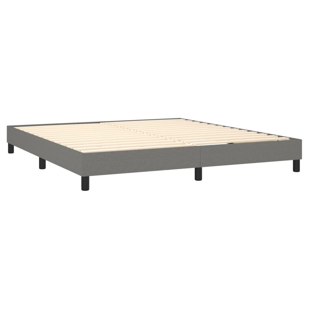 Boxspringbett mit Matratze & LED Dunkelgrau 160x200 cm Stoff