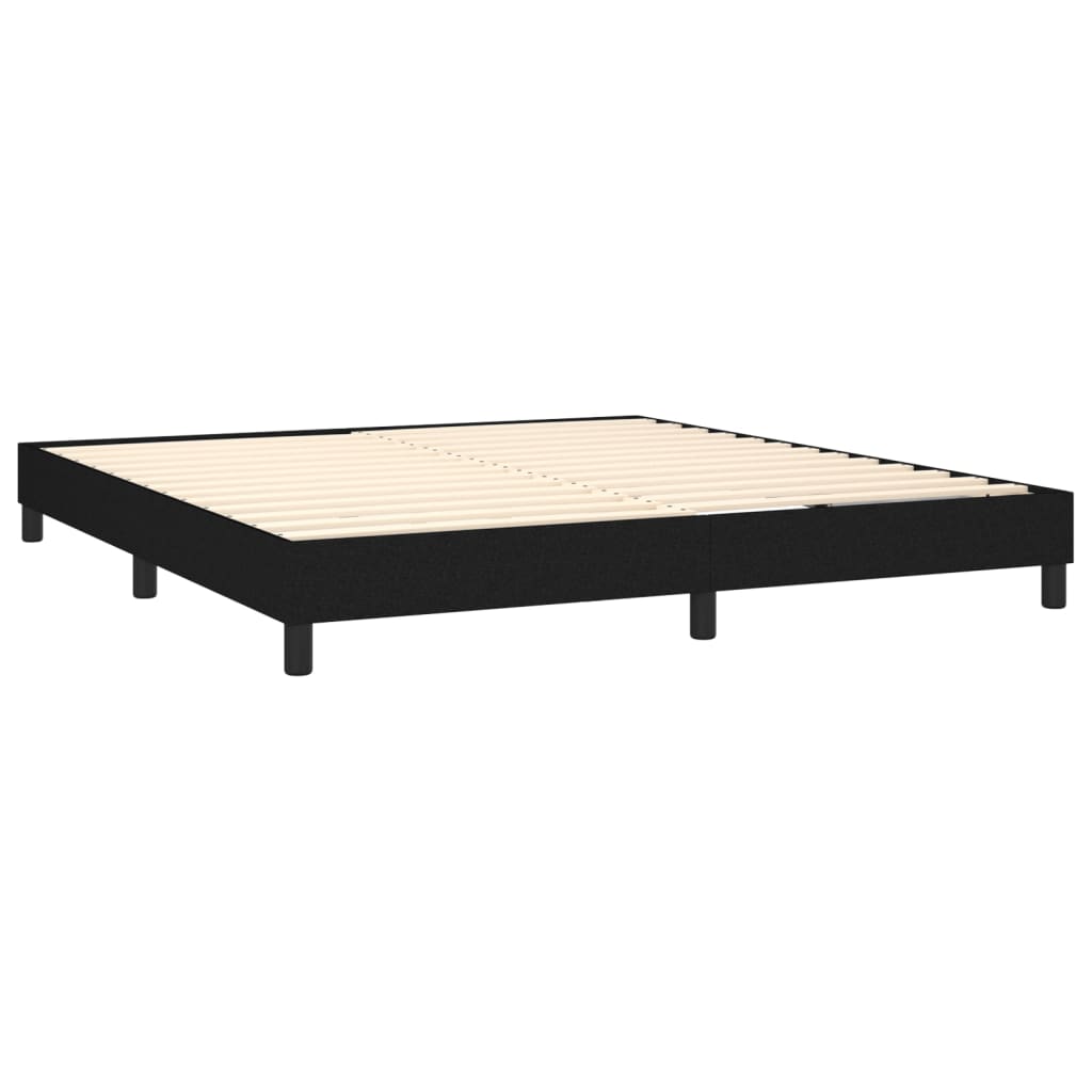 Boxspringbett mit Matratze & LED Schwarz 160x200 cm Stoff