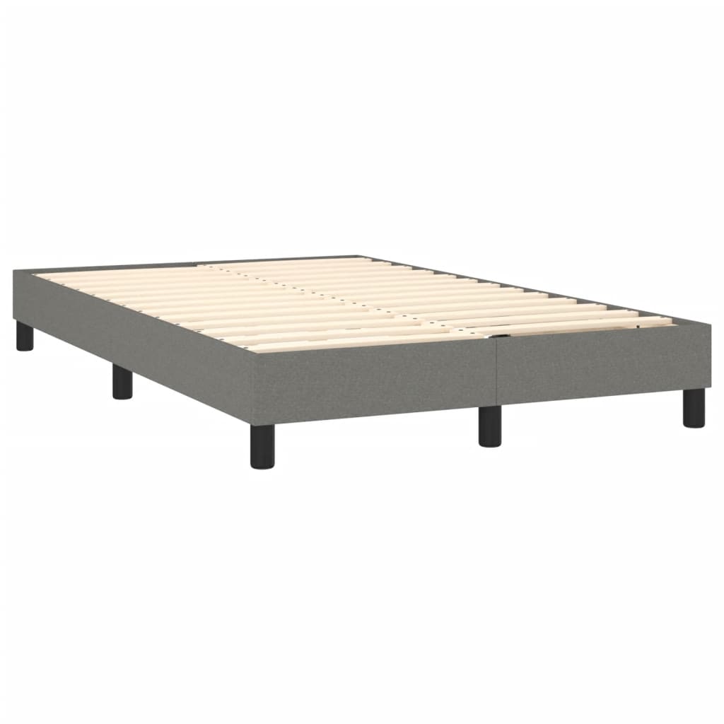 Boxspringbett mit Matratze & LED Dunkelgrau 120x200 cm Stoff