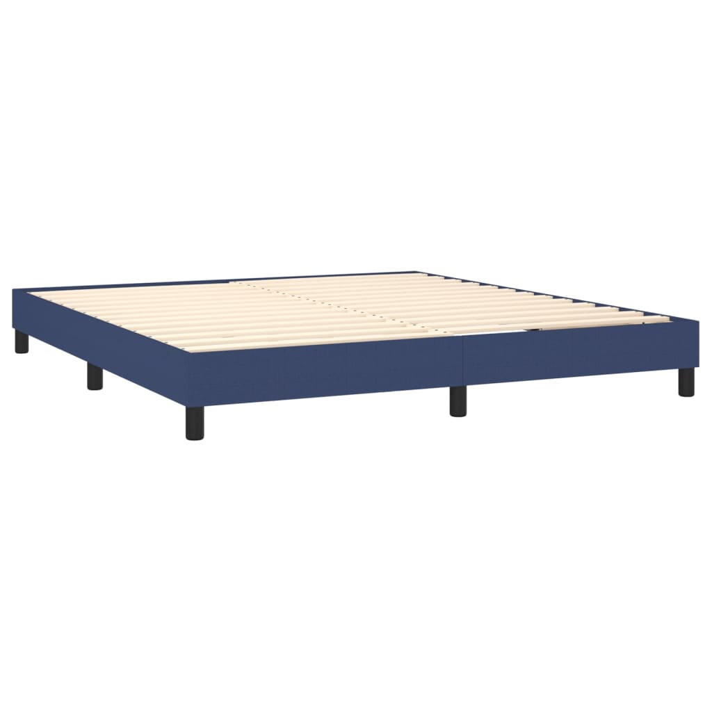 Boxspringbett mit Matratze & LED Blau 160x200 cm Stoff