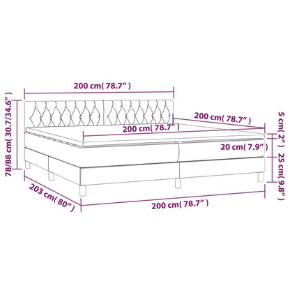 Boxspringbett mit Matratze & LED Blau 200x200 cm Stoff