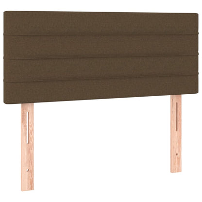 Boxspringbett mit Matratze & LED Dunkelbraun 90x190 cm Stoff
