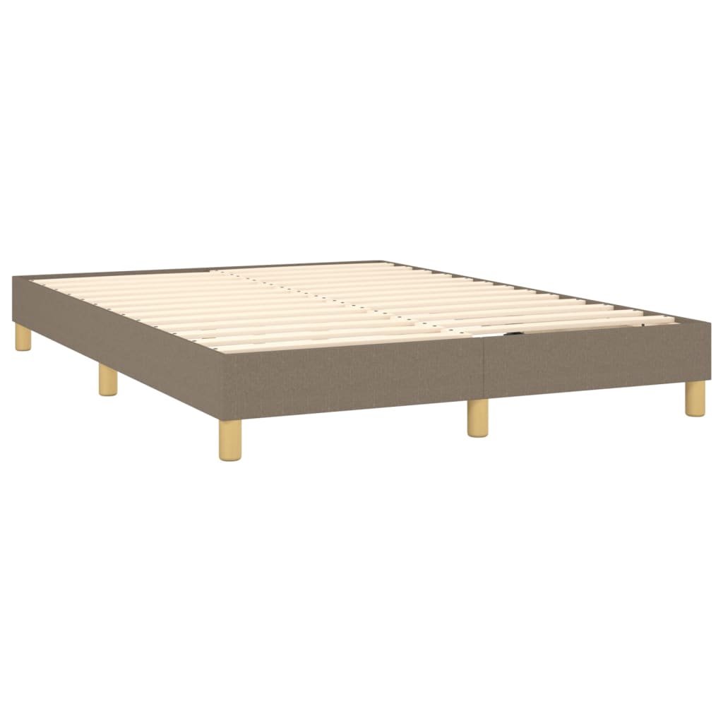 Boxspringbett mit Matratze & LED Taupe 140x200 cm Stoff