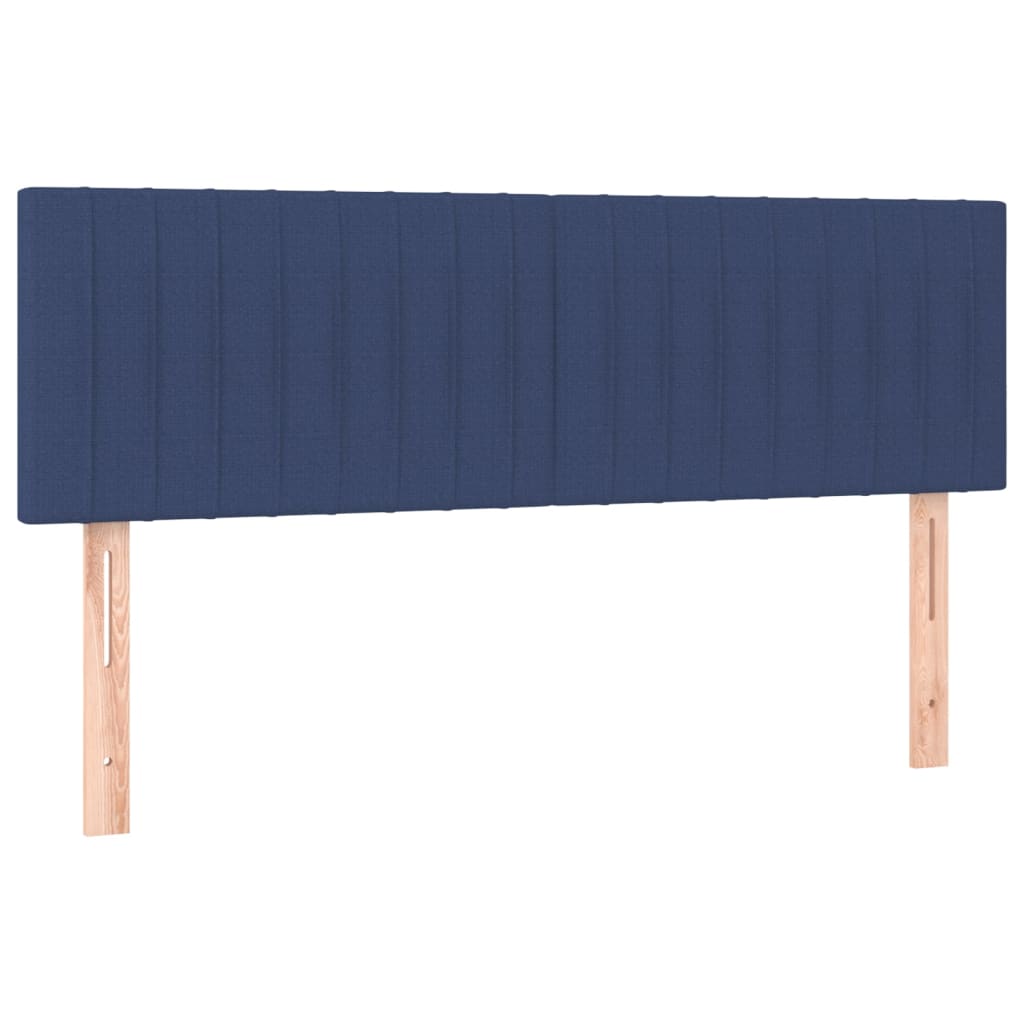 Boxspringbett mit Matratze & LED Blau 140x200 cm Stoff