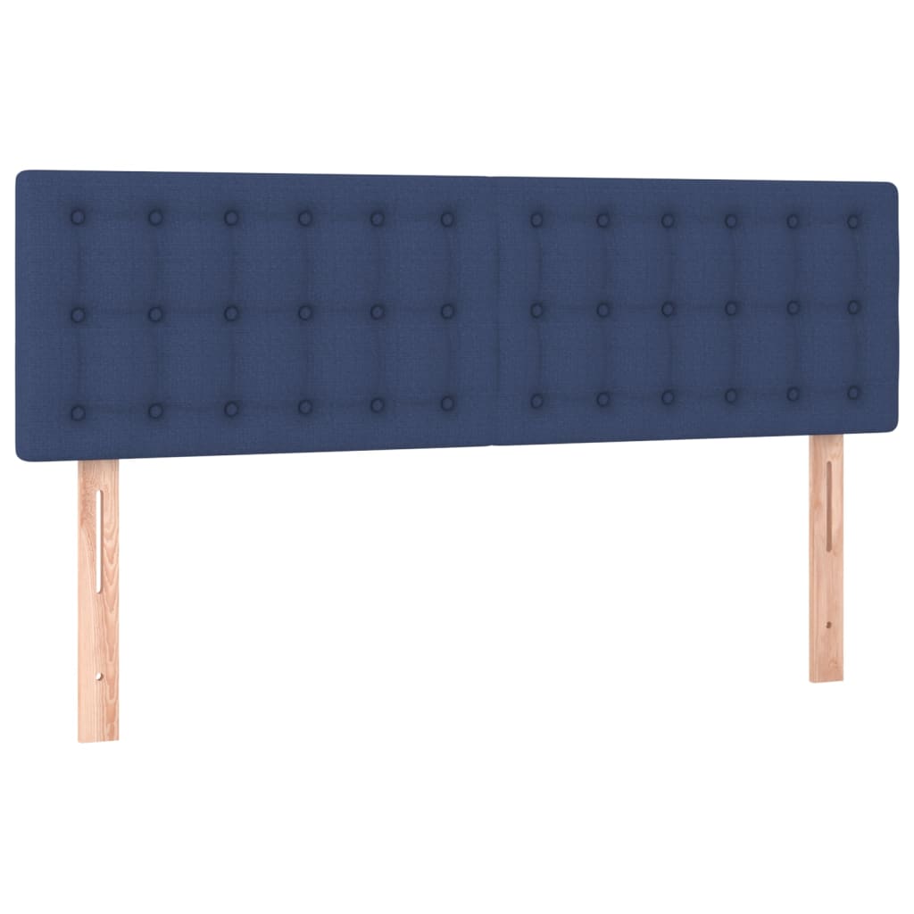 Boxspringbett mit Matratze & LED Blau 140x200 cm Stoff