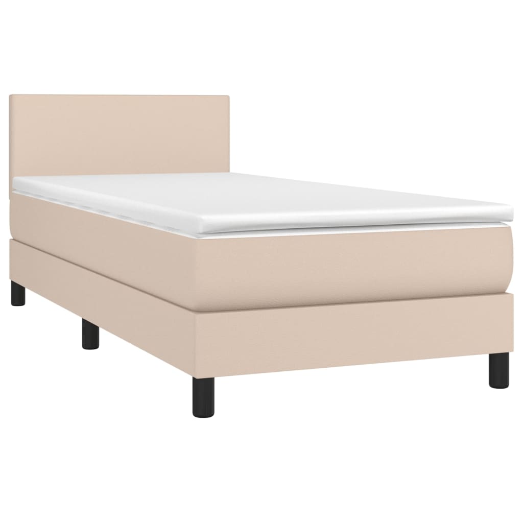 Boxspringbett mit Matratze & LED Cappuccino-Braun 100x200cm