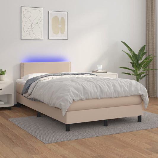 Boxspringbett mit Matratze & LED Cappuccino-Braun 120x200cm