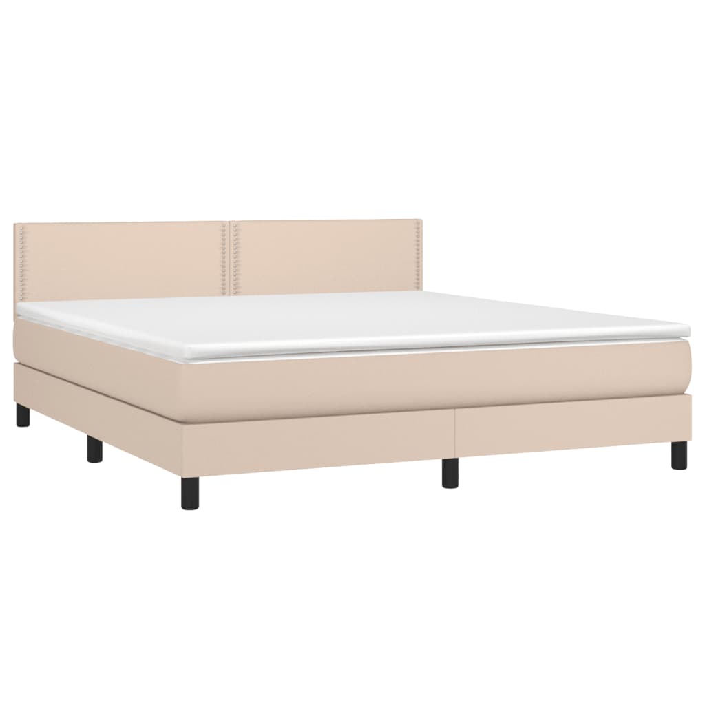 Boxspringbett mit Matratze & LED Cappuccino-Braun 180x200cm