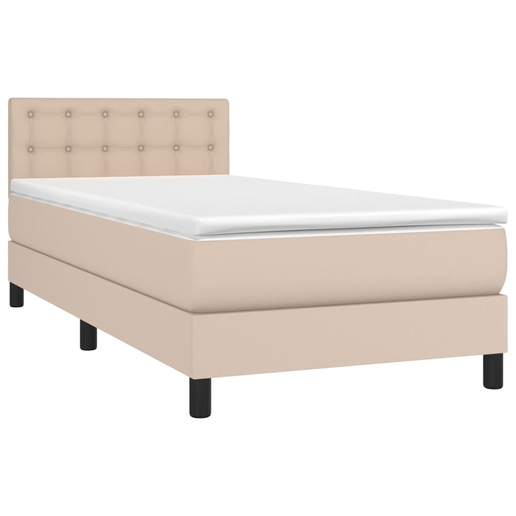 Boxspringbett mit Matratze & LED Cappuccino-Braun 100x200cm