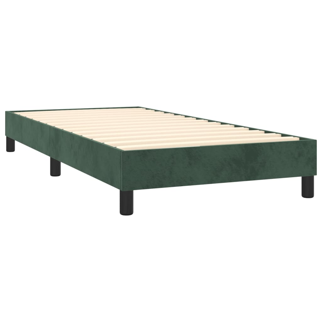 Boxspringbett mit Matratze & LED Dunkelgrün 100x200 cm Samt