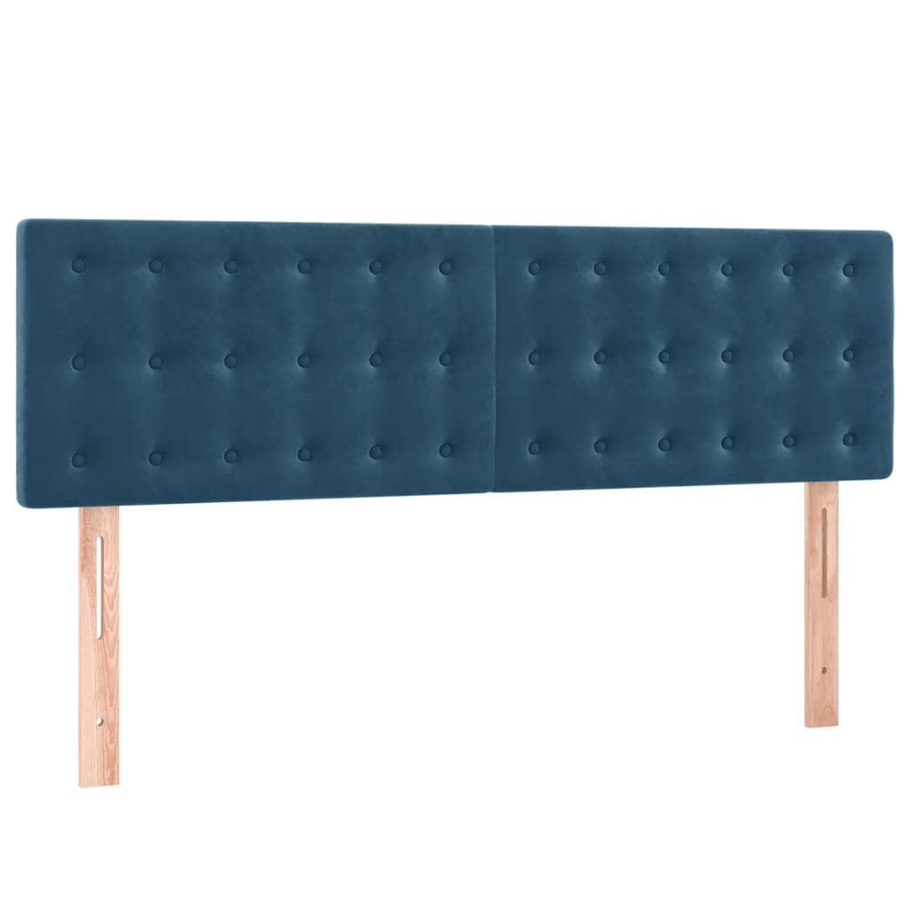 Boxspringbett mit Matratze & LED Dunkelblau 140x190 cm Samt