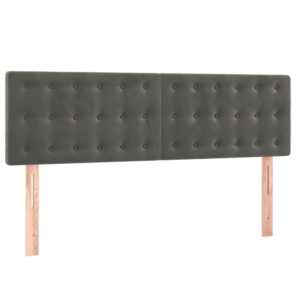 Boxspringbett mit Matratze & LED Dunkelgrau 140x200 cm Samt