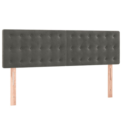 Boxspringbett mit Matratze & LED Dunkelgrau 140x200 cm Samt
