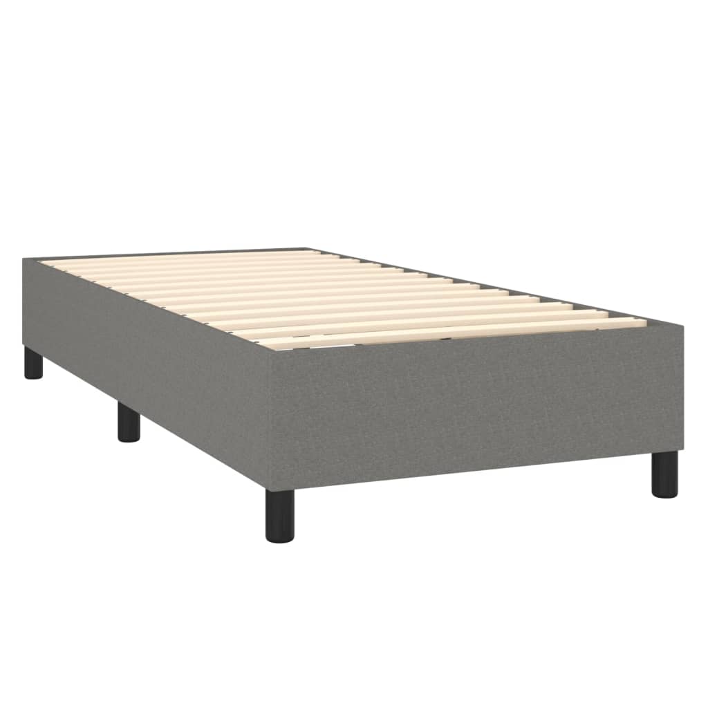 Boxspringbett mit Matratze & LED Dunkelgrau 100x200 cm Stoff