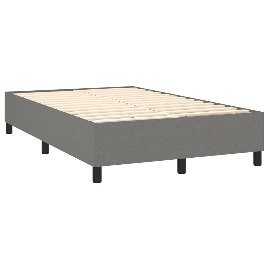 Boxspringbett mit Matratze & LED Dunkelgrau 120x200 cm Stoff