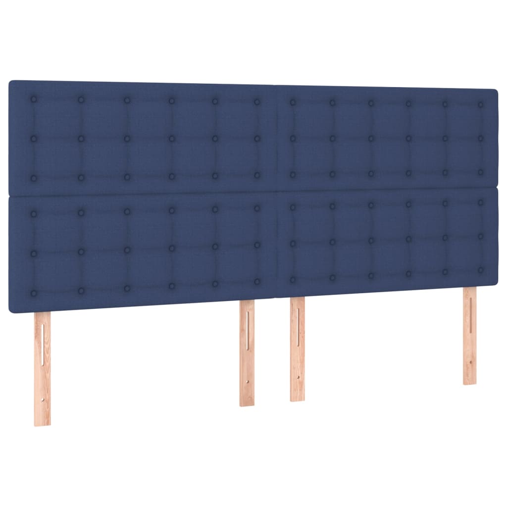 Boxspringbett mit Matratze & LED Blau 160x200 cm Stoff