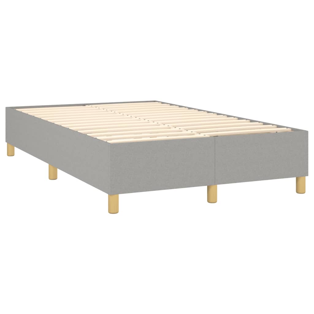 Boxspringbett mit Matratze & LED Hellgrau 120x200 cm Stoff