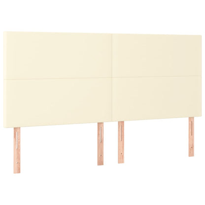 Boxspringbett mit Matratze & LED Creme 200x200 cm Kunstleder