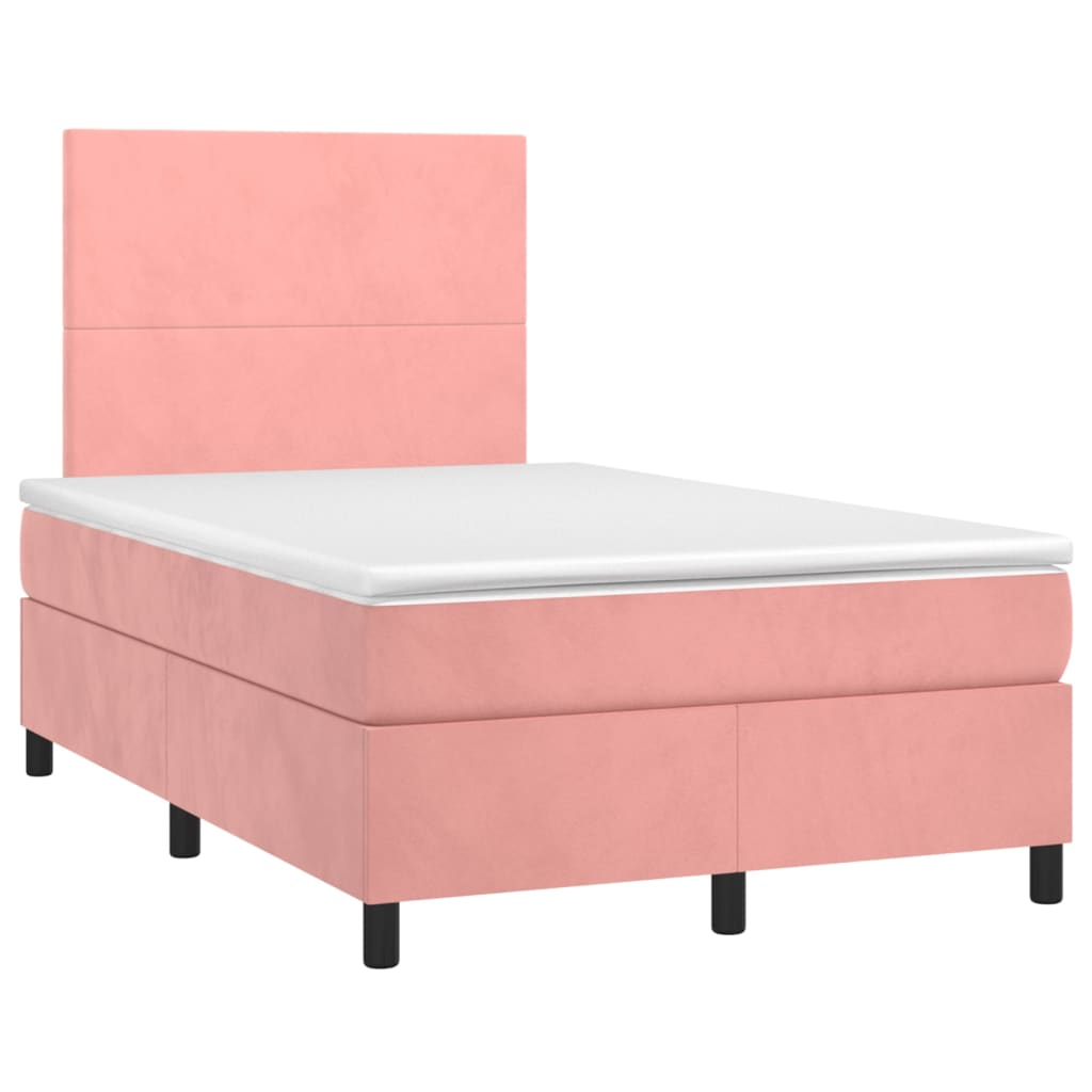 Boxspringbett mit Matratze & LED Rosa 120x200 cm Samt