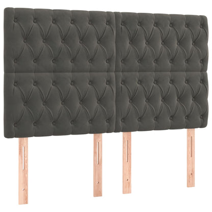 Boxspringbett mit Matratze & LED Dunkelgrau 140x190 cm Samt