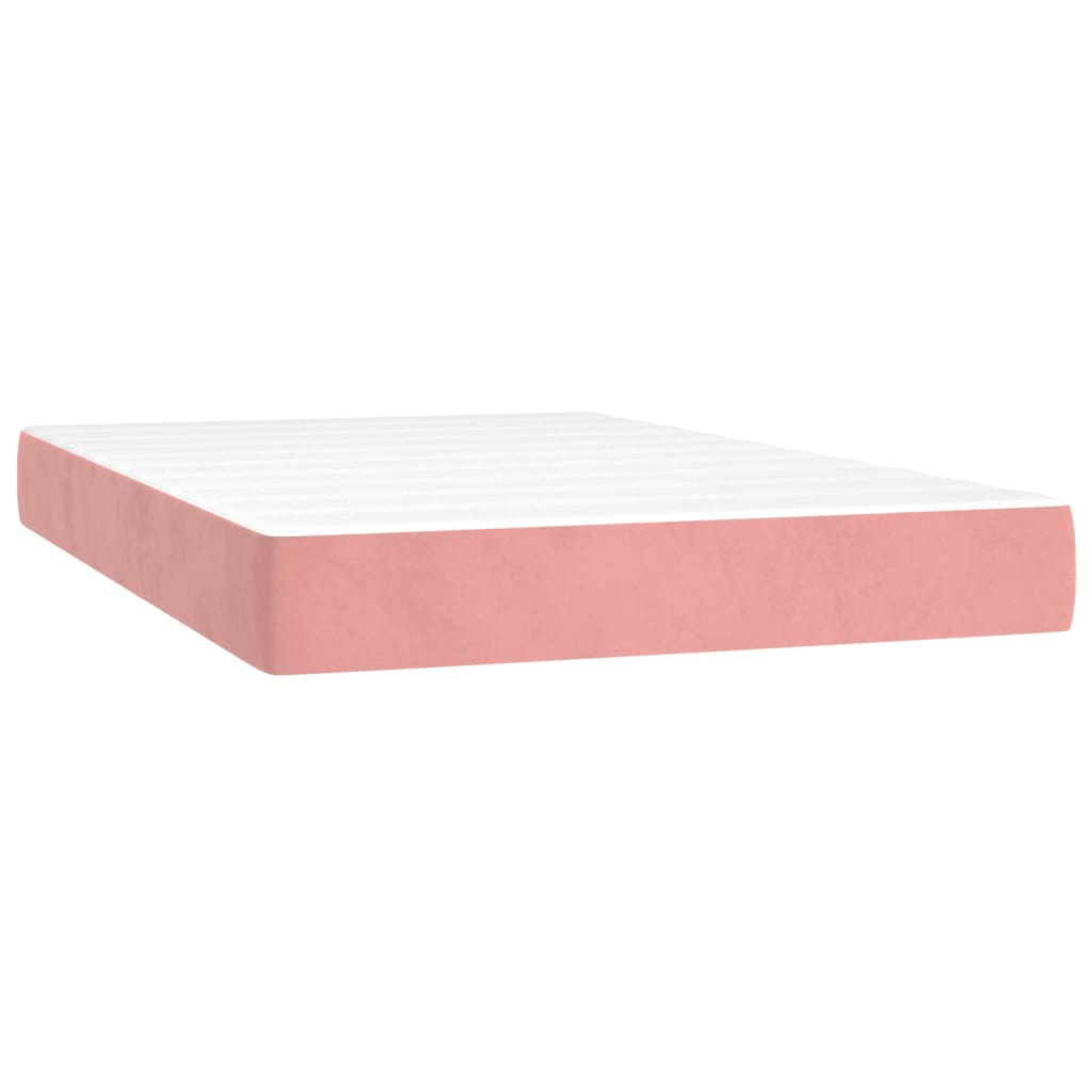 Boxspringbett mit Matratze & LED Rosa 120x200 cm Samt