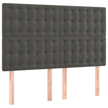 Boxspringbett mit Matratze & LED Dunkelgrau 140x190 cm Samt