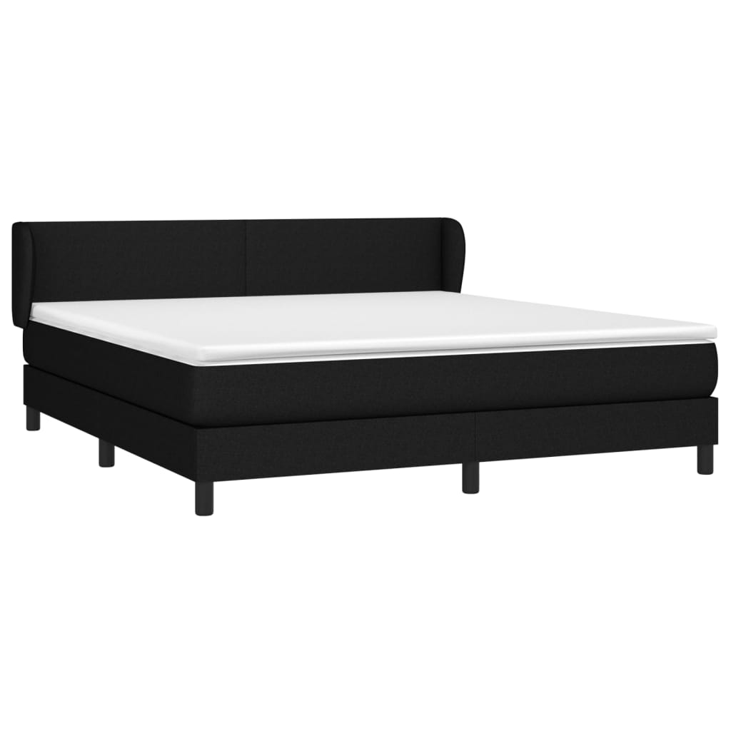 Boxspringbett mit Matratze Schwarz 160x200 cm Stoff