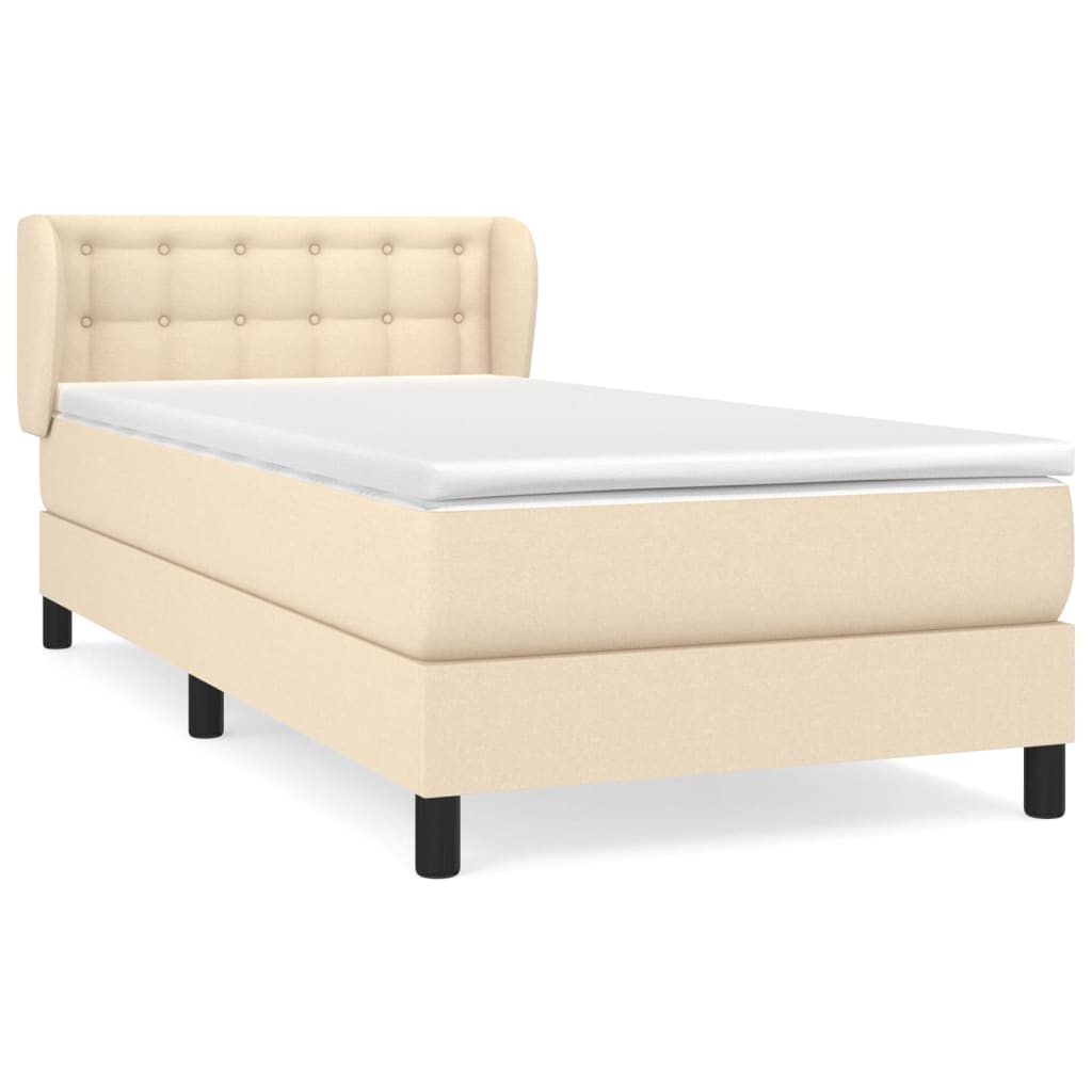 Boxspringbett mit Matratze Creme 100x200 cm Stoff