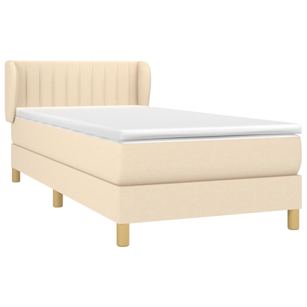 Boxspringbett mit Matratze Creme 100x200 cm Stoff