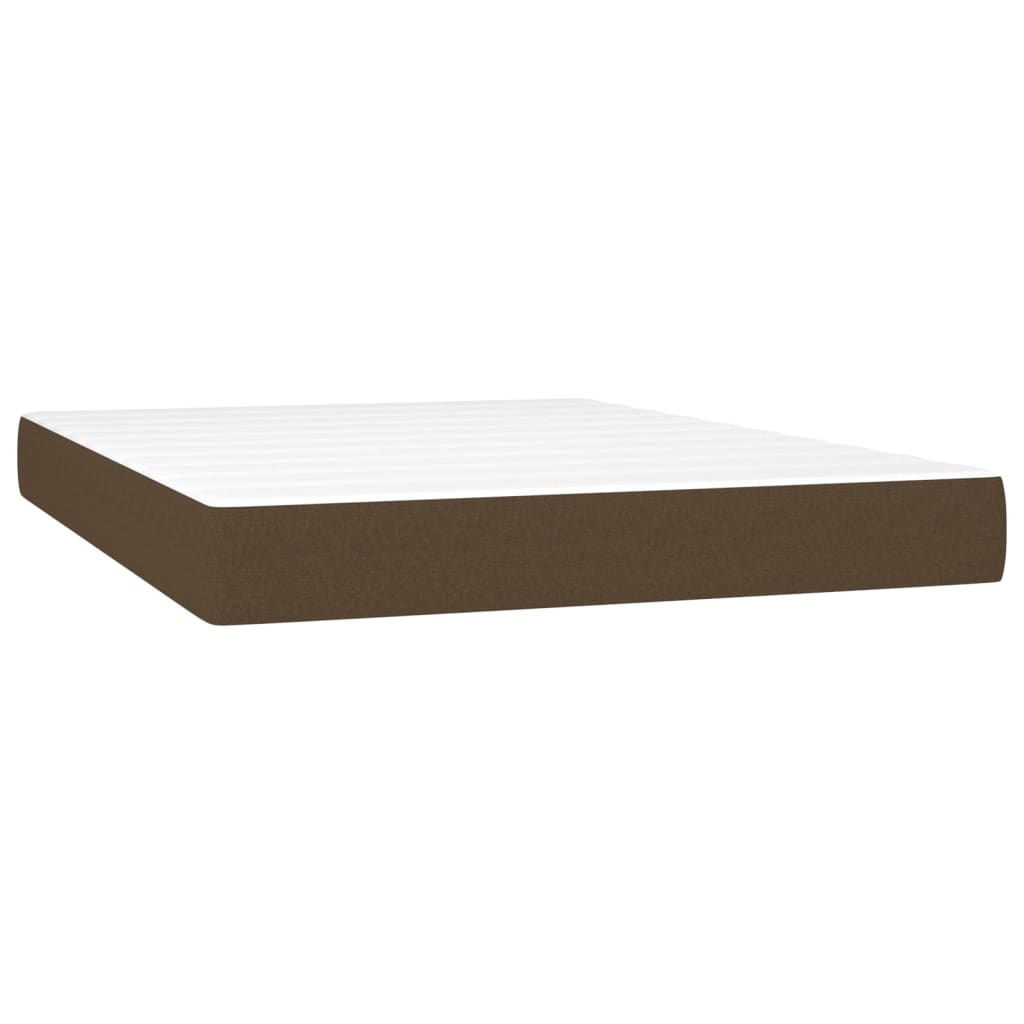 Boxspringbett mit Matratze Dunkelbraun 140x200 cm Stoff