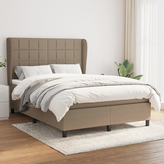 Boxspringbett mit Matratze Taupe 140x190 cm Stoff